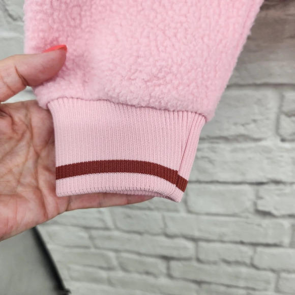 Zelos Pink & Rust Half Zip Jacket Size Medium Academic Sherpa Pullover NEW - Picture 4 of 11